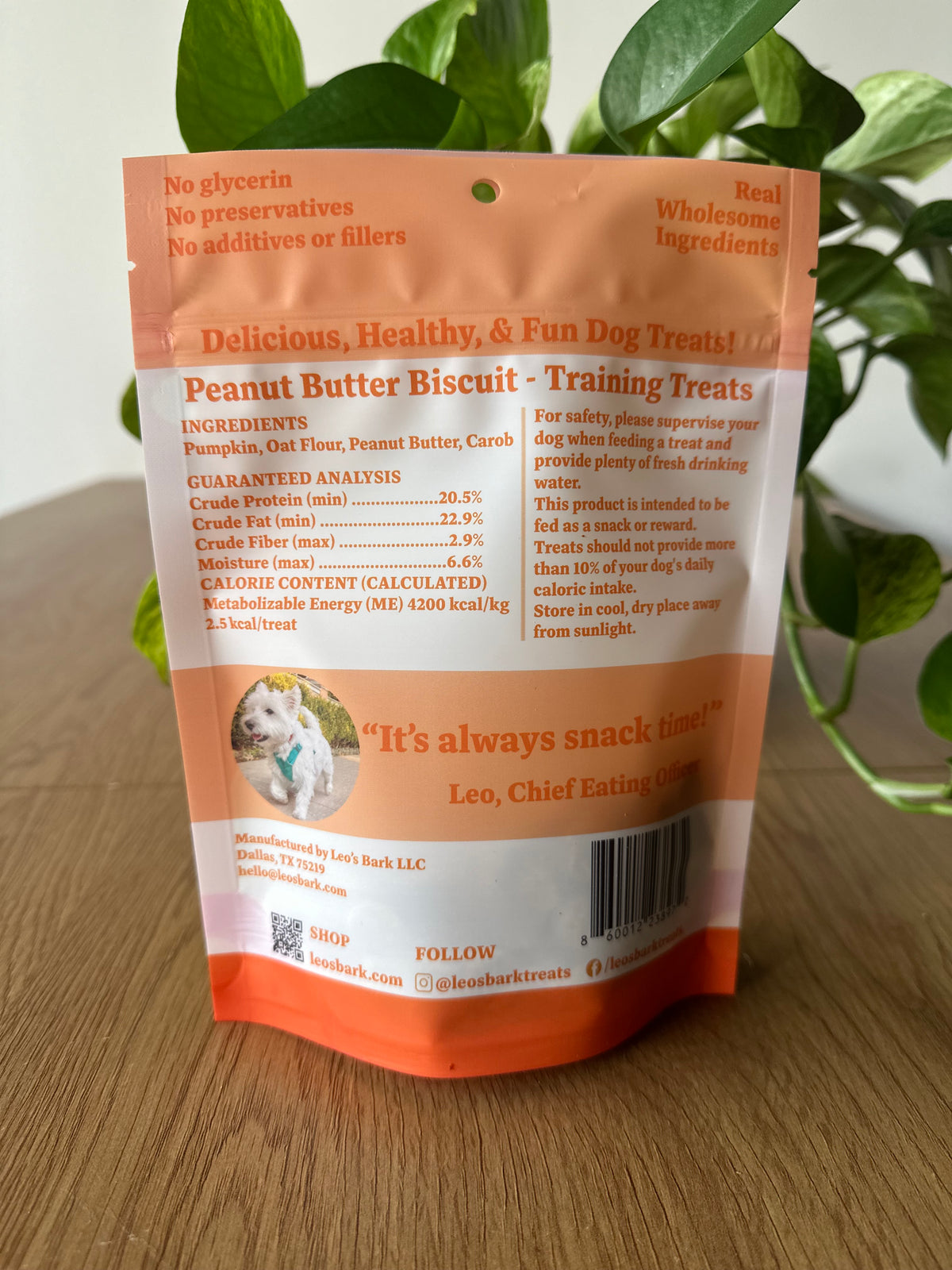 Leo's Bark Peanut Butter Biscuit Training Treats
