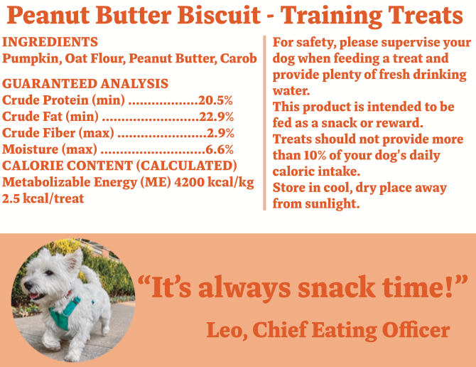 Leo's Bark Peanut Butter Biscuit Training Treats